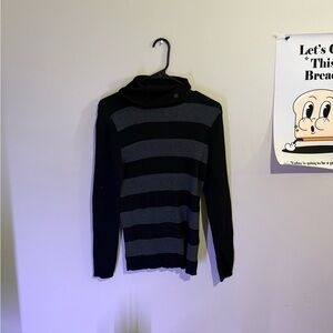 Ralph Lauren Black and Gray Striped Hoodie